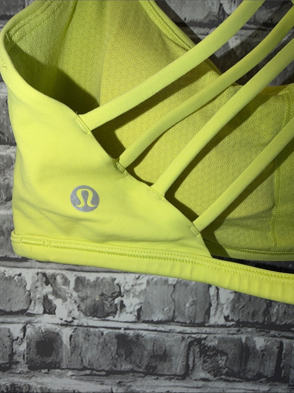 lululemon athletica Multi-Strap Sports Bra in Neon Yellow - Picture 2 of 7